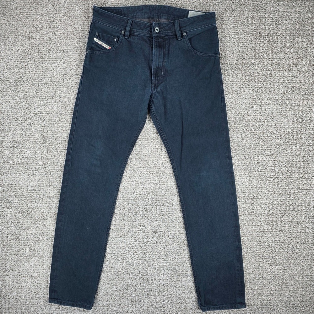 Diesel Krayver Regular Slim-Carrot Jeans Mens 30x32 Dark Indigo Blue Wash Denim